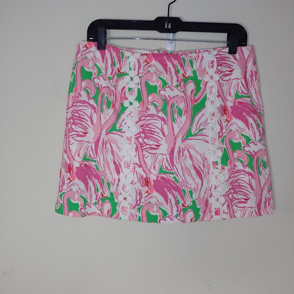 Lilly Pulitzer Floral Embroidered Front Skort Pink Size 8